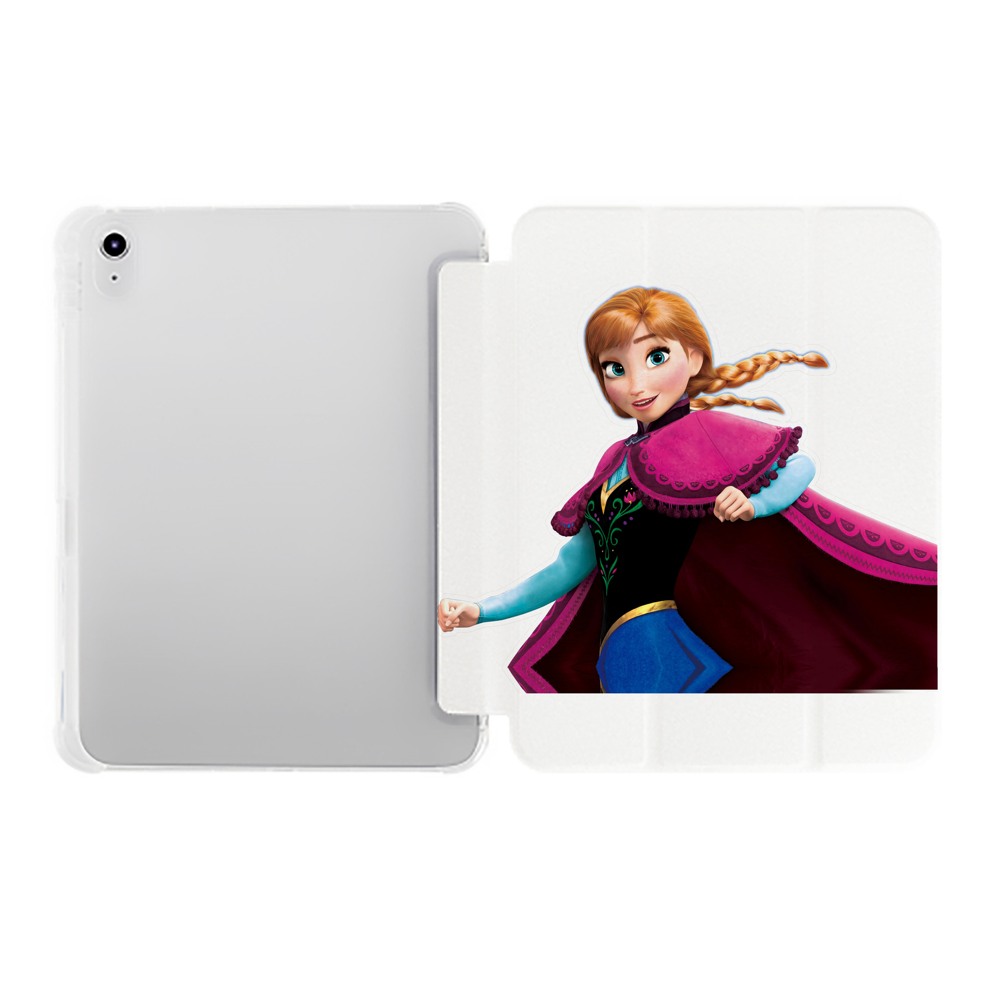 （画像用） アナと雪の女王 アンナ エルサ Frozen Anna Elsa IPad ケース ペン収納付き 三つ折りスタンド PUレザー×シリコン 対応機種9.5/10.5/10.9インチ